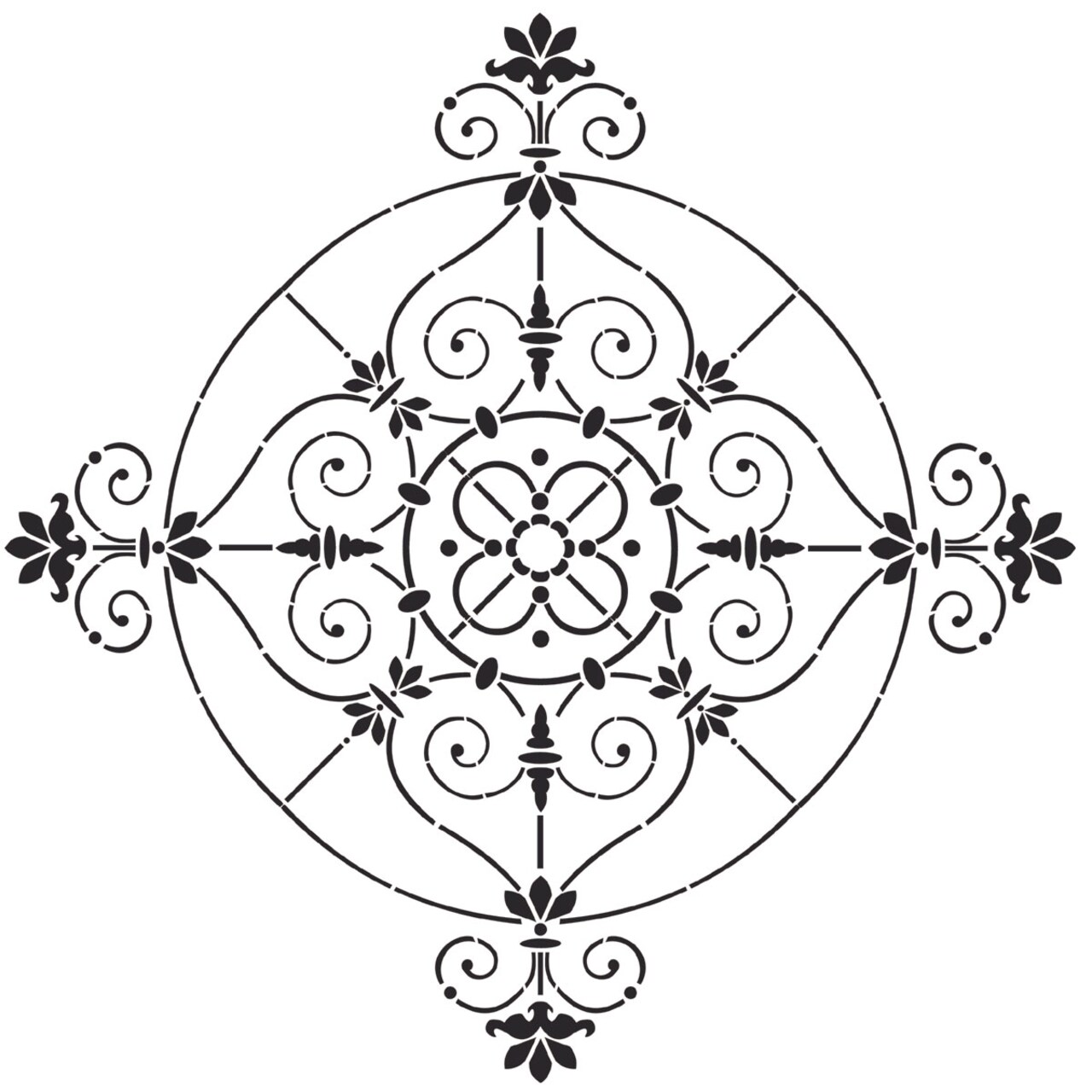 Ceiling Medallion Wall Stencil | 2388 by Designer Stencils | Mandala & Medallion Stencils |